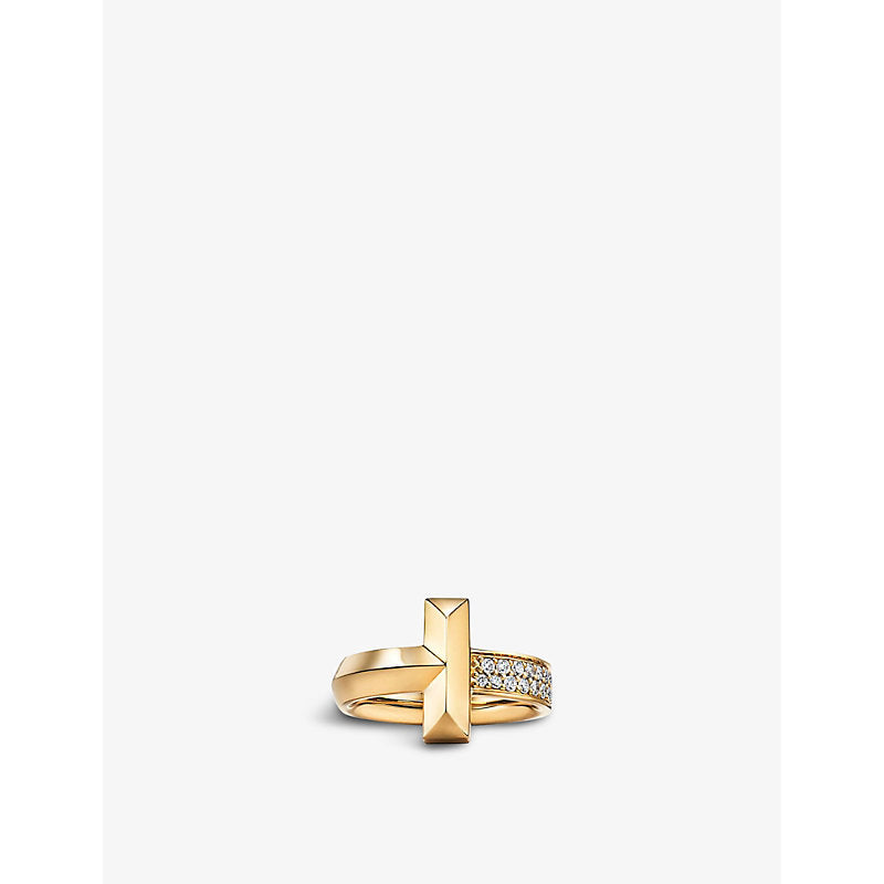 Tiffany & Co Tiffany T T1 Wide 18ct yellow-gold and 0.21ct diamond ring