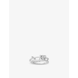 Apm Monaco Piercing sterling silver and zirconia ring