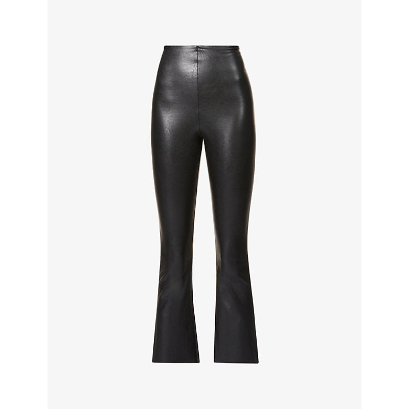  Commando Cropped flared high-rise faux-leather trousers