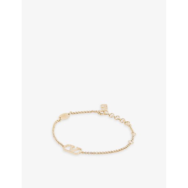 Valentino Garavani V-logo yellow gold-plated chain bracelet