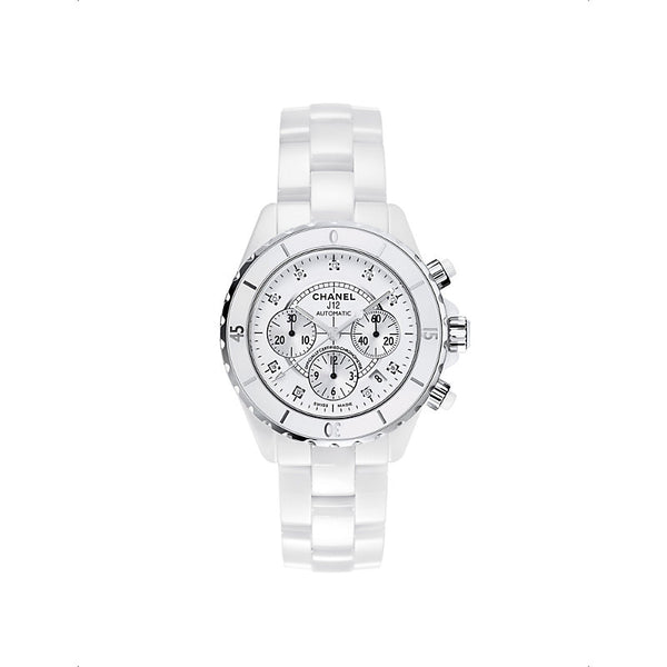 Chanel H2009 J12 Chronograph ceramic, stainless-steel and 0.07ct diamond automatic watch