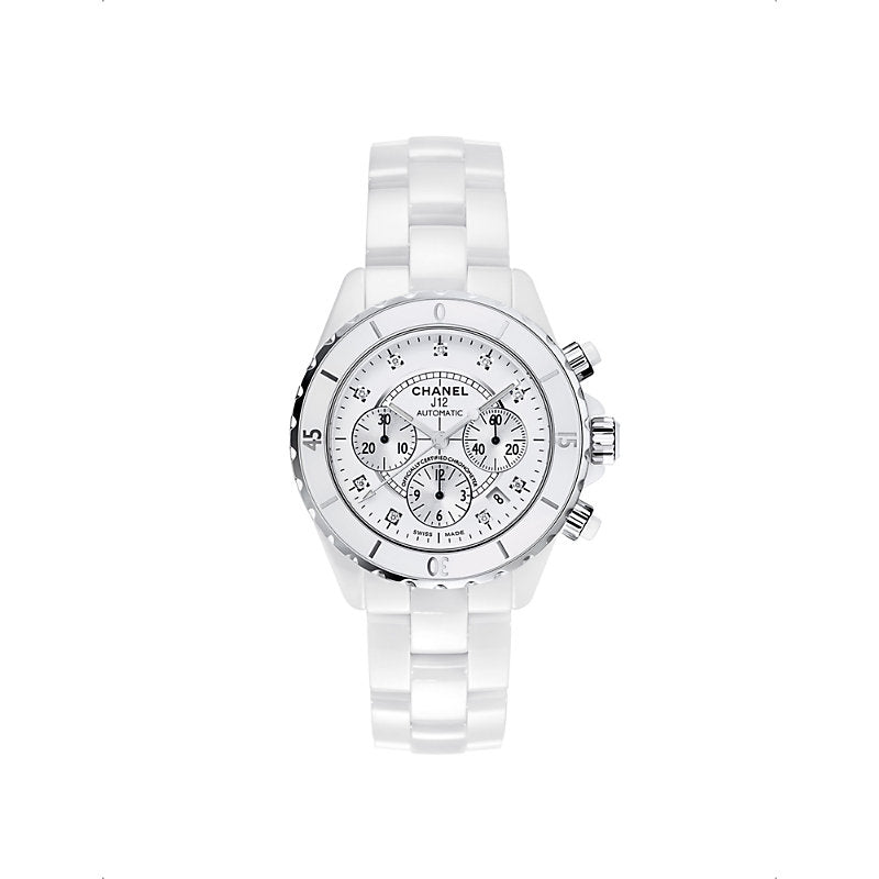 Chanel H2009 J12 Chronograph ceramic, stainless-steel and 0.07ct diamond automatic watch