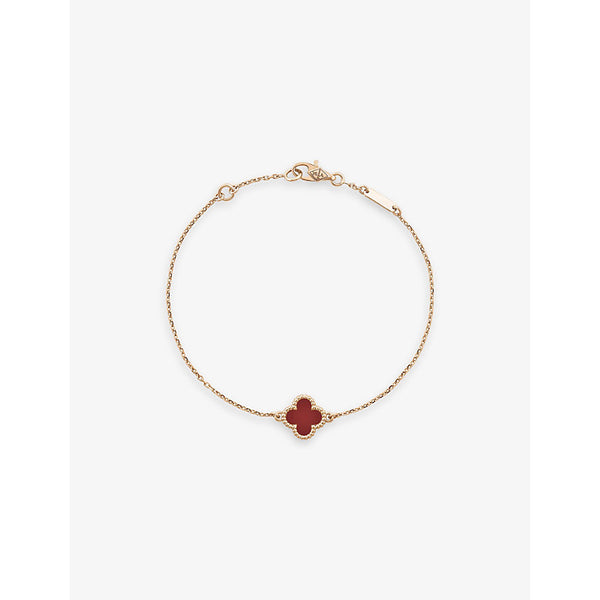 Van Cleef & Arpels Sweet Alhambra rose-gold and carnelian bracelet