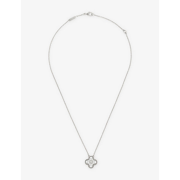 Van Cleef & Arpels Vintage Alhambra white-gold and 0.48ct diamond necklace