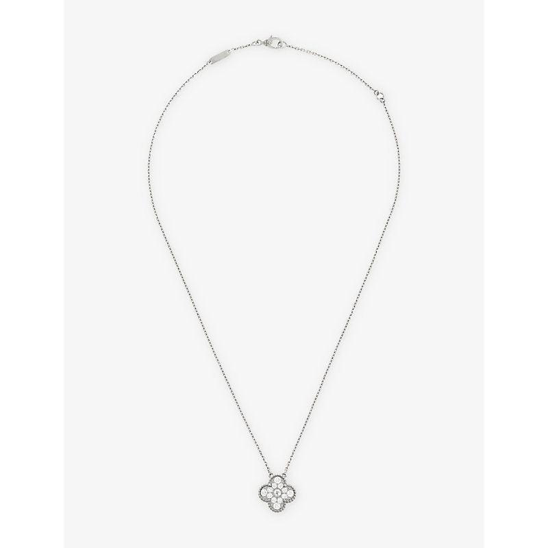 Van Cleef & Arpels Vintage Alhambra white-gold and 0.48ct diamond necklace