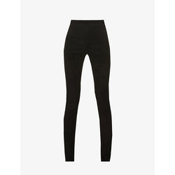 Womens Joseph High-rise suede leggings