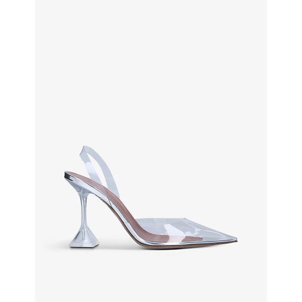 Amina Muaddi Holli Glass pointed-toe PVC slingback heels