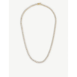 Oma The Label 18ct gold-plated brass and crystal tennis necklace