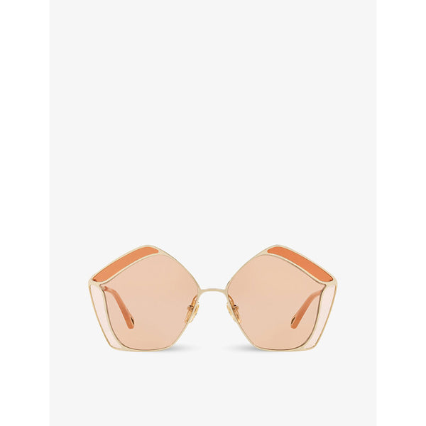 Chloe CH0026S Gemma metal and acetate pentagon-frame sunglasses