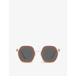  CT0267S Panthère de Cartier round-frame metal and acetate sunglasses