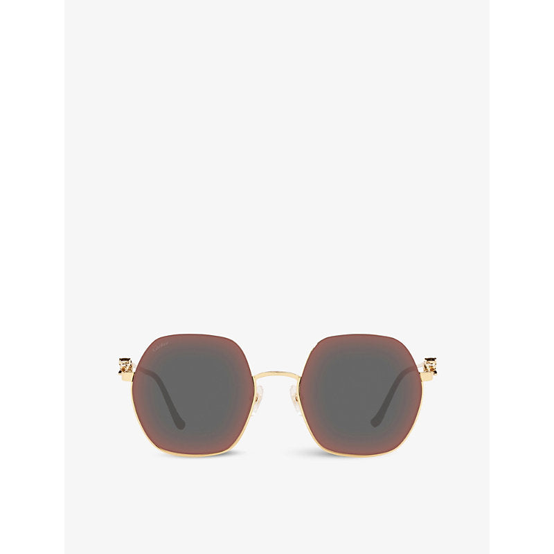  CT0267S Panthère de Cartier round-frame metal and acetate sunglasses