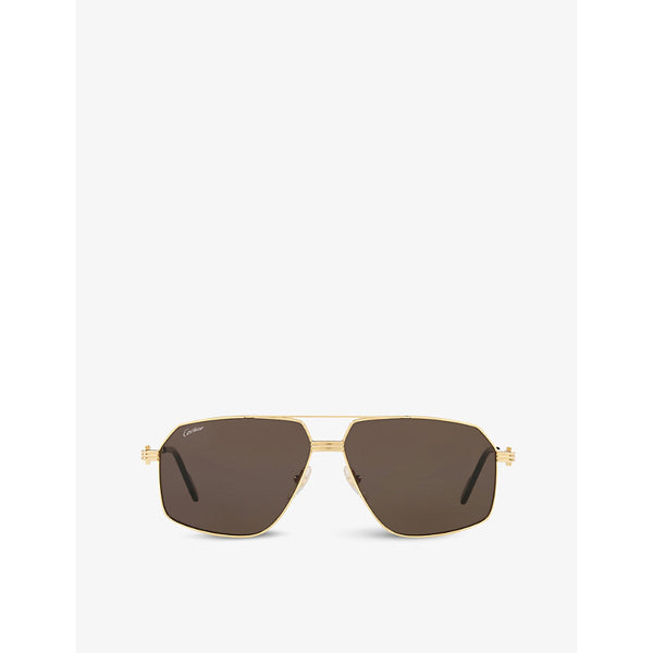  CT0270S Première de Cartier pilot-frame metal and acetate sunglasses