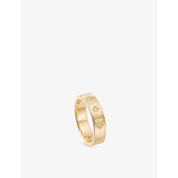 Astley Clarke Celestial Orion 18ct yellow gold-plated vermeil sterling-silver and white-sapphire eternity ring