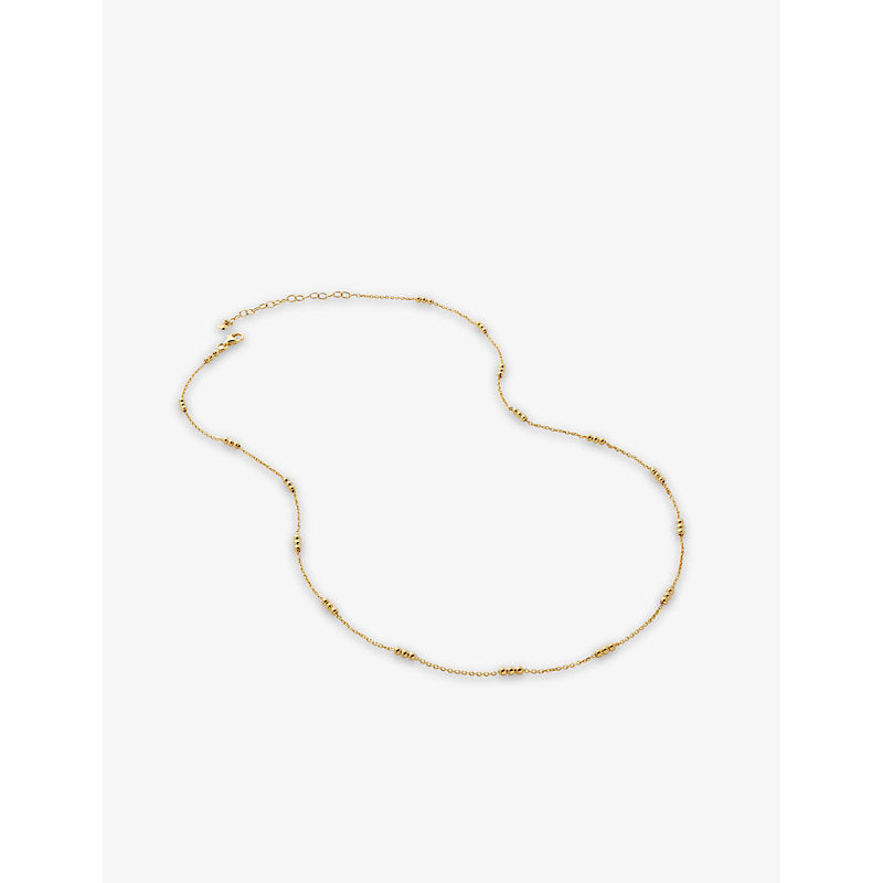 Monica Vinader Triple-beaded 18ct recycled gold-plated vermeil sterling-silver choker necklace