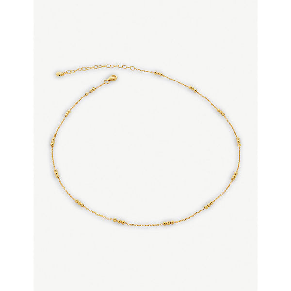 Monica Vinader Triple-beaded 18ct recycled gold-plated vermeil sterling-silver necklace