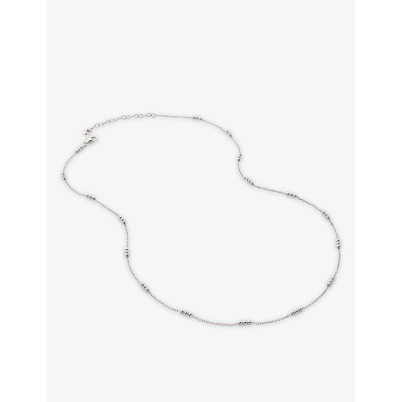 Monica Vinader Triple-beaded recycled sterling-silver choker necklace