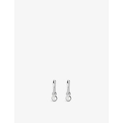 Monica Vinader Sterling silver and white topaz huggie earrings | MONICA VINADER