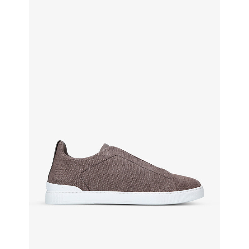 Zegna Triple stitch low-top cotton trainers