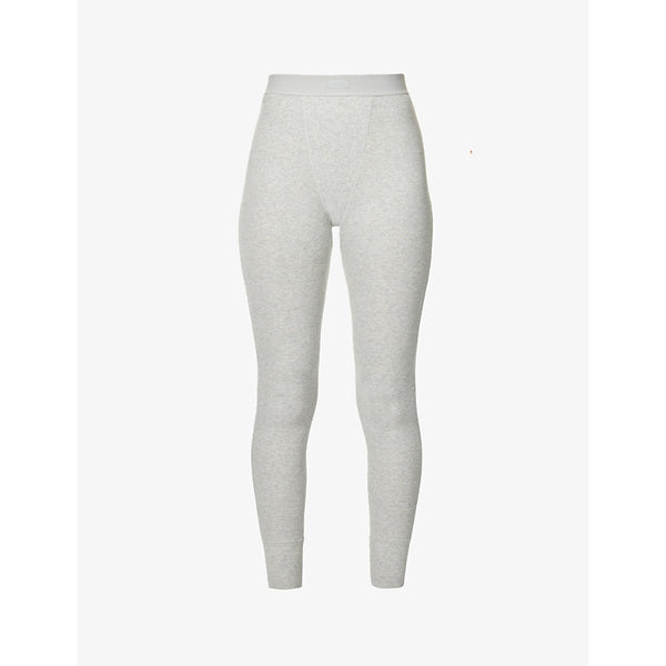  Skims Ribbed high-rise stretch-cotton leggings