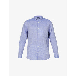  Frescobol Carioca Antonio regular-fit cutaway-collar linen shirt