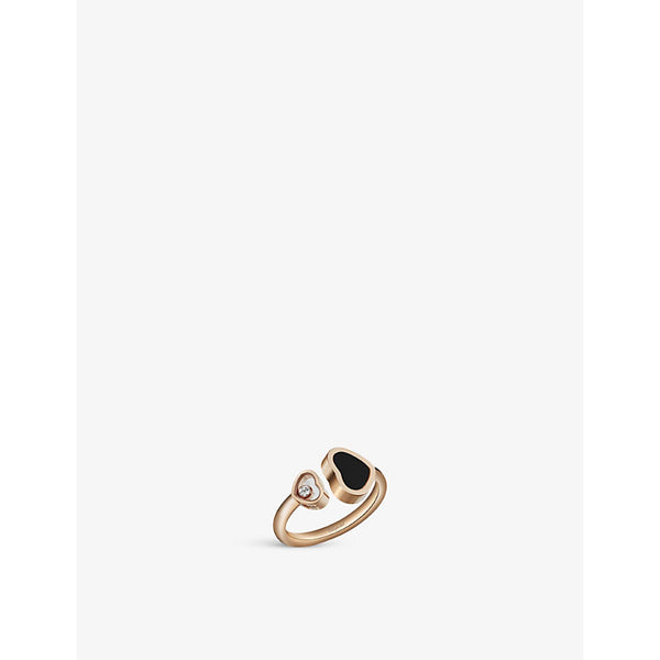 Chopard Happy Hearts 18ct rose-gold and 0.05ct round-cut diamond ring