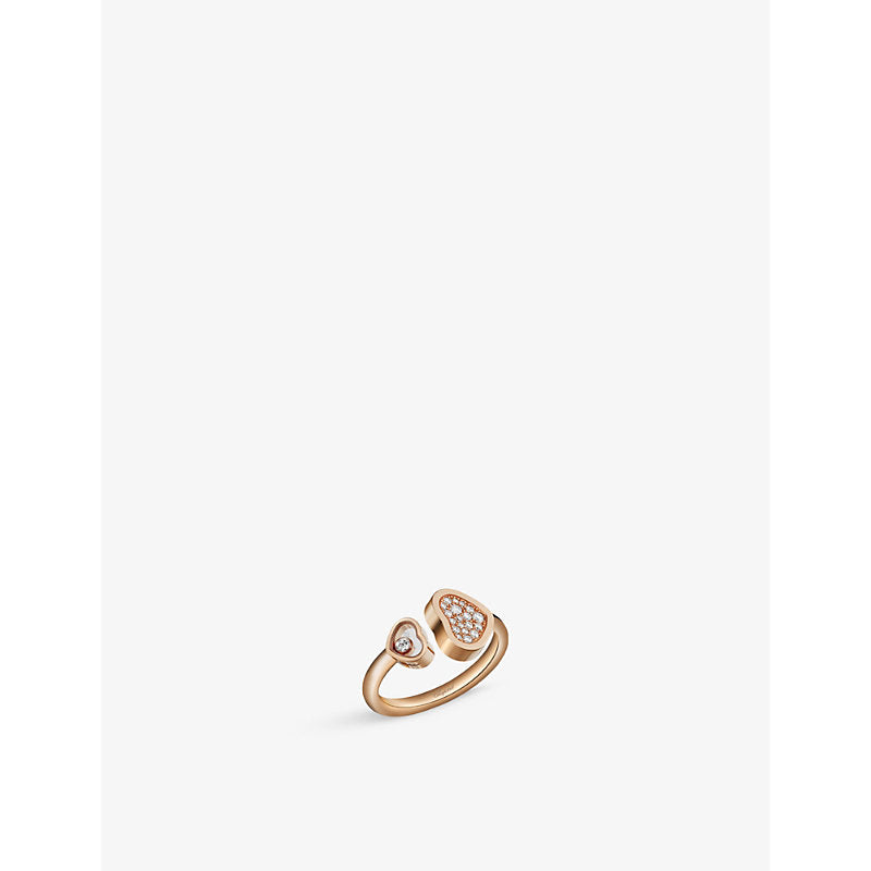 Chopard Happy Hearts 18ct rose-gold and 0.22ct round-cut diamond ring