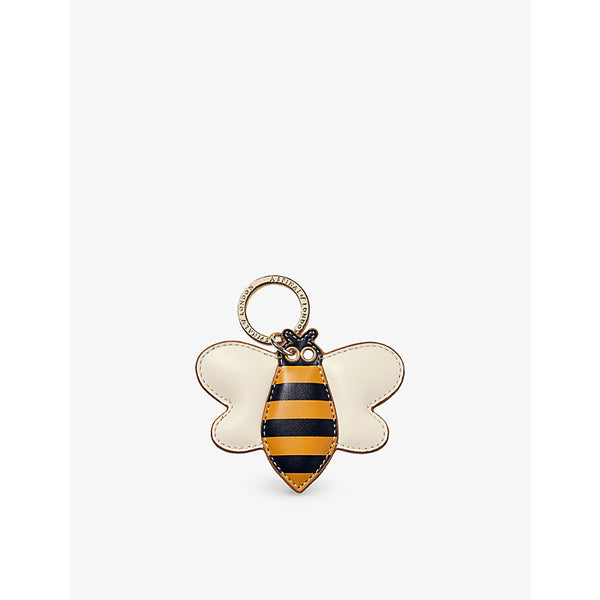 Aspinal Of London Bee logo-embellished leather keyring