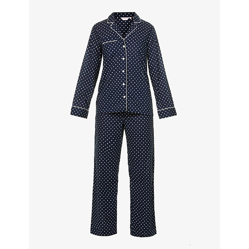  Derek Rose Plaza spotted cotton-poplin pyjama set