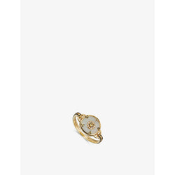 Nadine Aysoy Celeste 18ct yellow-gold, 0.04ct diamonds, 0.49ct yellow sapphire and 4.42ct jade ring