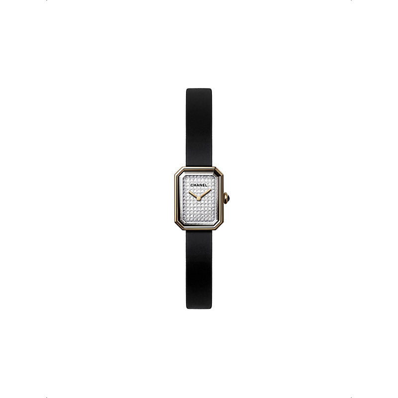 Chanel H6126 Première Velour 18ct yellow-gold, titanium, 0.38ct diamond and rubber quartz watch