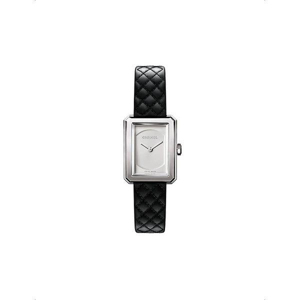 Chanel H6401 BOY·FRIEND steel and leather quartz watch