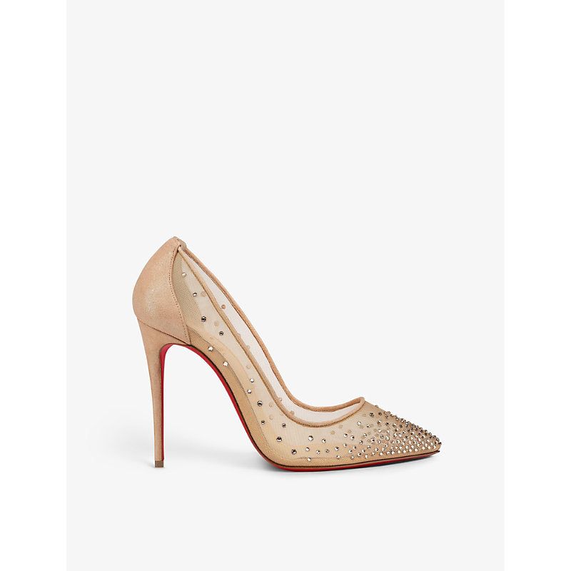 Christian Louboutin Follies Strass 100 mesh courts