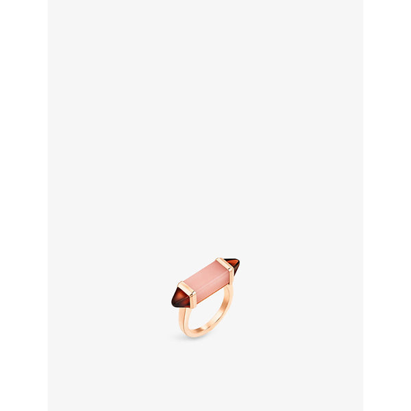 Les Berlingots de Cartier 18ct rose-gold, pink chalcedony and garnet cocktail ring