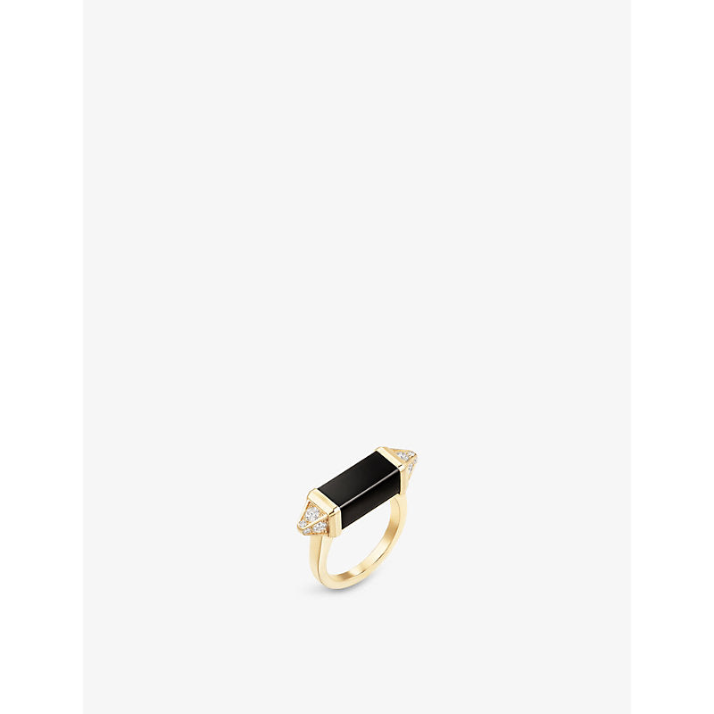 Les Berlingots de Cartier 18ct yellow-gold, 0.33ct brilliant-cut diamond and onyx cocktail ring