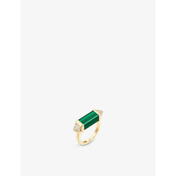 Les Berlingots de Cartier 18ct yellow-gold, 0.33ct brilliant-cut diamond and malachite cocktail ring