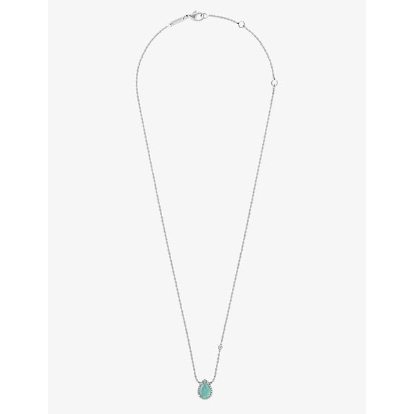 Boucheron Serpent Bohème 18ct white-gold, 0.03ct diamond and 0.78ct aquaprase necklace