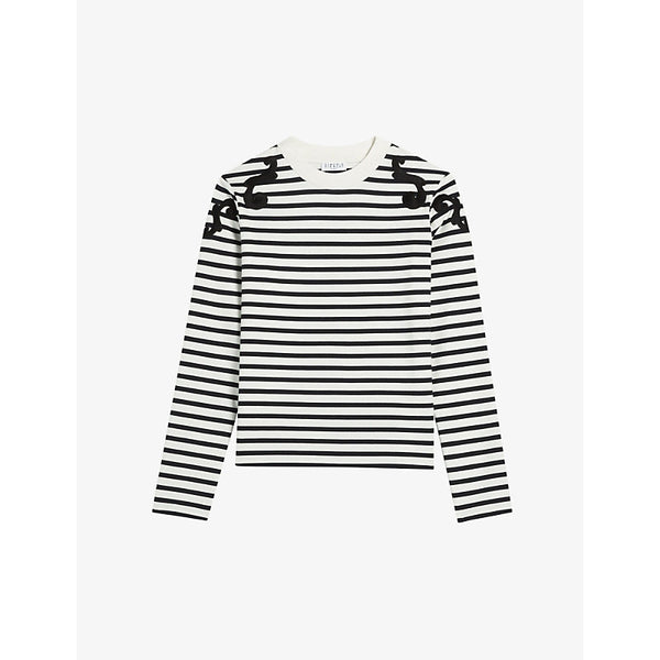 Claudie Pierlot Trocadero striped stretch-woven top