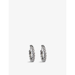 The White Company Platinum-plated brass and zirconia huggie earrings