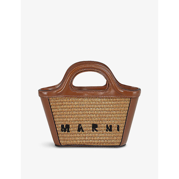 Marni Tropicalia micro raffia and leather cross-body bag