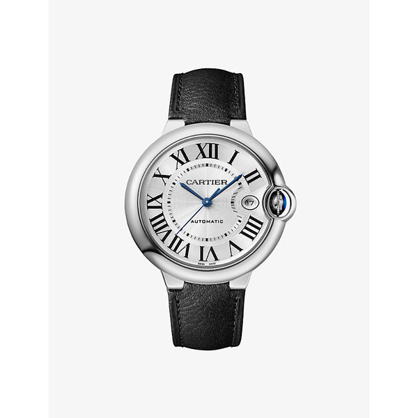 CRWSBB0063 Ballon Bleu de Cartier stainless-steel and leather automatic watch