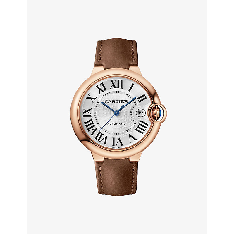 CRWGBB0051 Ballon Bleu de Cartier 18ct rose-gold and leather automatic watch