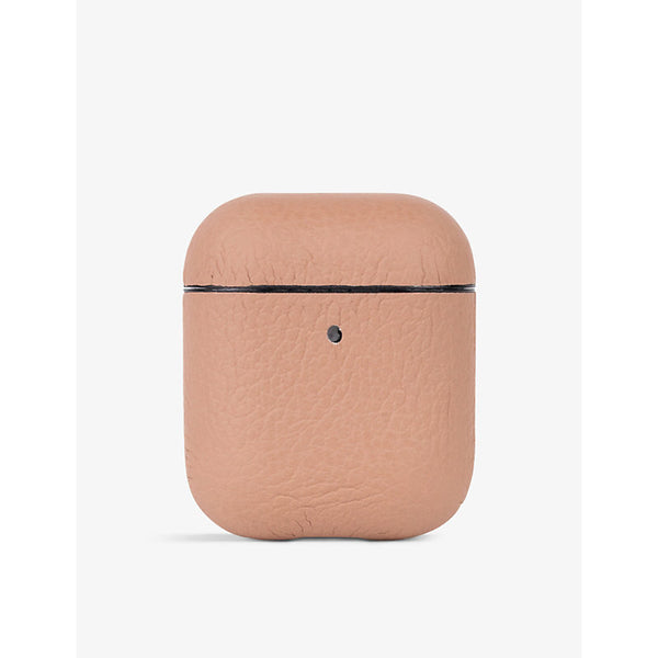  Mintapple Logo-embossed leather Airpod case