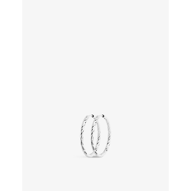 Maria Black Alba white 14ct white-gold hoop earring