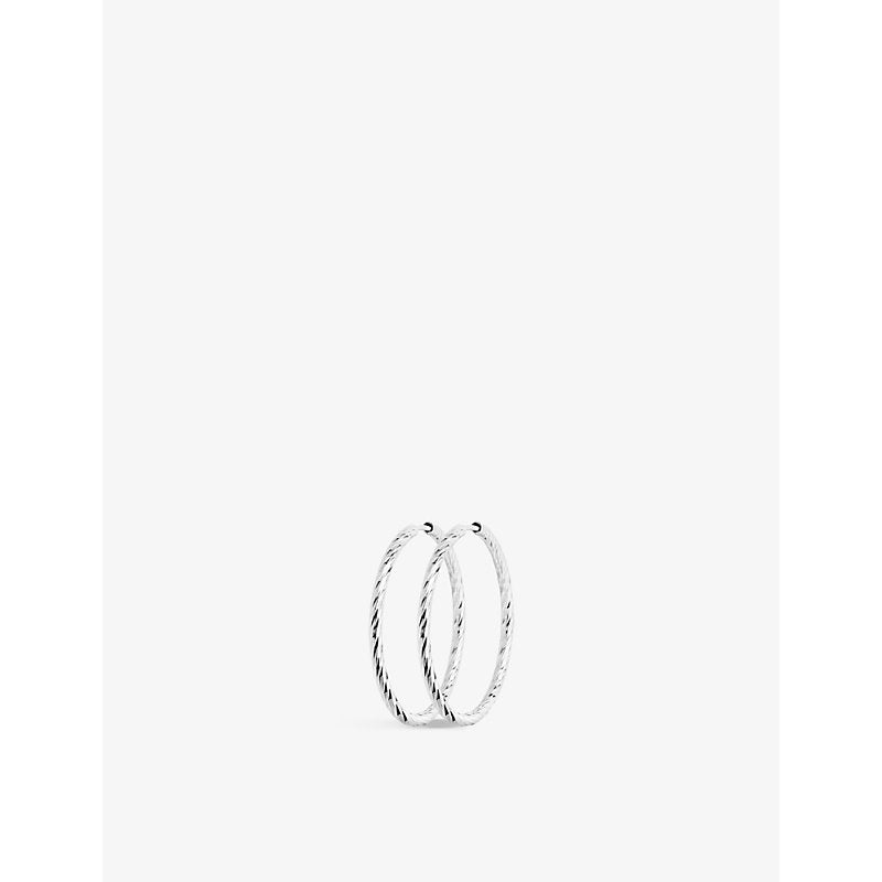 Maria Black Alba 14ct white-gold hoop earring