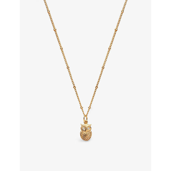 La Maison Couture With Love Darling #4 Wisdom 14ct gold-plated vermeil sterling-silver and zircon pendant necklace