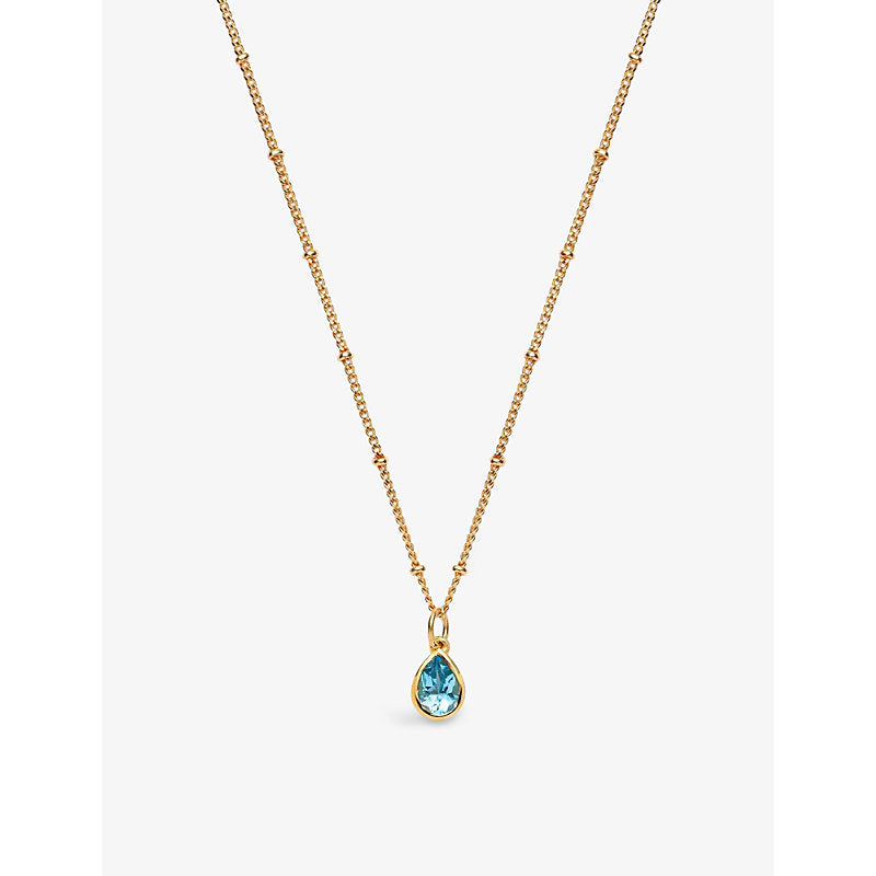 La Maison Couture With Love Darling #6 Water Drop 14ct gold-plated vermeil sterling-silver and zircon pendant necklace