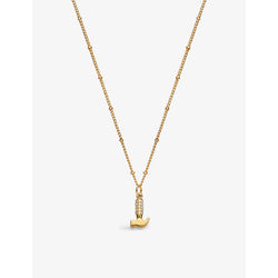 La Maison Couture With Love Darling #8 Hammer 14ct gold-plated vermeil sterling-silver and zircon pendant necklace