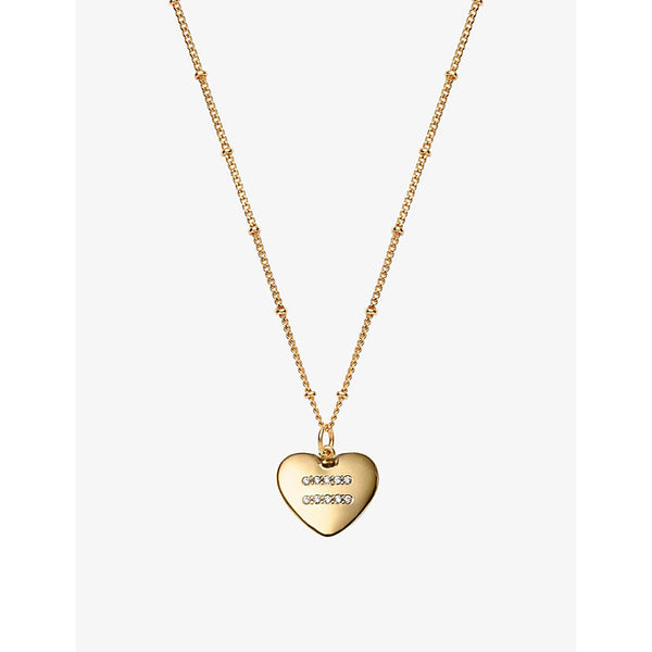 La Maison Couture With Love Darling #5 Equality Heart 14ct yellow gold-plated vermeil sterling-silver and zirconia pendant necklace