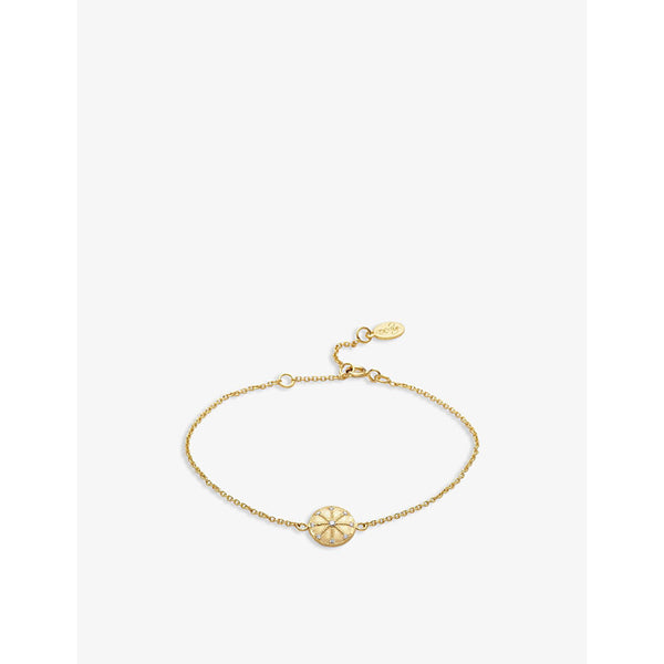 La Maison Couture With Love Darling #7 Energy Medallion 14ct yellow gold-plated vermeil and zirconia bracelet