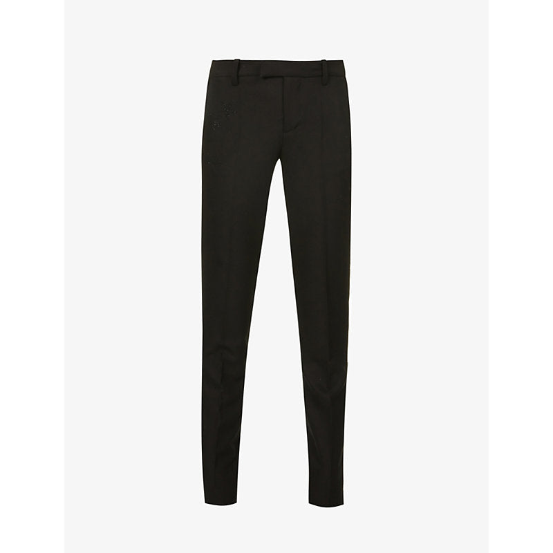  Zadig&Voltaire Prune Strass mid-rise woven trousers